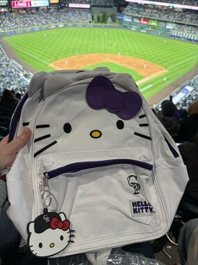 Sanrio Hello Kitty White Backpack with Purple Accents